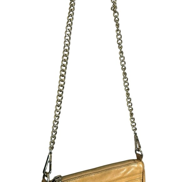 Rebecca Minkoff Tan Leather And Gold Crossbody Hook Closure Mini Mac - Picture 5 of 10